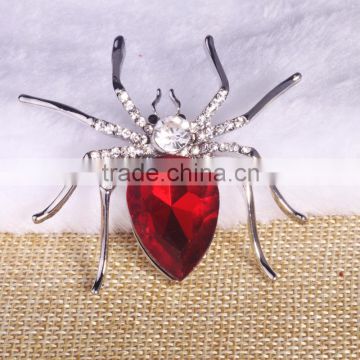 Wholesale korea style charming bulk rhinestone spider animal brooch