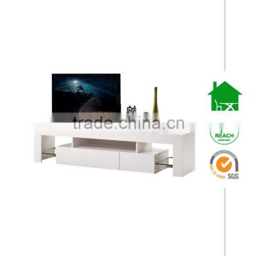 TV-2331 modern wooden white High Gloss TV stands Cabinet with LED light