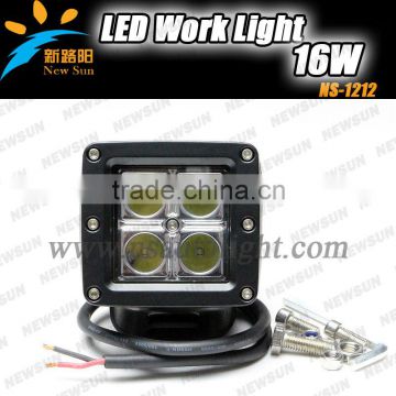 Highly recommended 16W 3" Square LED driving light 9-32v IP67 C REE led car driving light 16w led construction working light