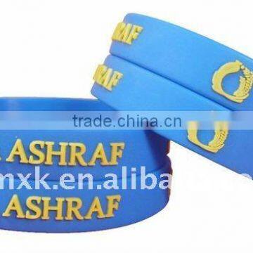 sports embossed rubber silicone bracelet wristband
