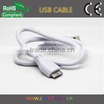 30cm white micro usb 3.0 cable for samsung Note2