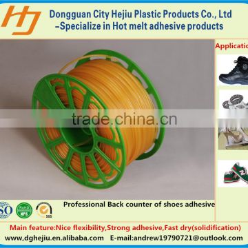 Dongguan Back counter last hot melt adhesive glue for lady shoes and women shoes