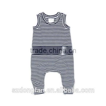 Boutique Baby Clothes 100% Cotton Navy Stripe Unisex Romper For New Born Baby
