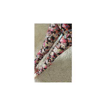 Large size legging milk silk colour-painting jeggins