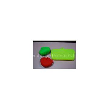 LFGB 100%-friednly Silicone Coin Purses Red / Green For Promotional