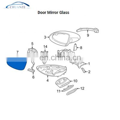 OEM 95873105500 + 95873105600 Mirror Glass W/Plate For 2011-2017 Porsche Cayenne