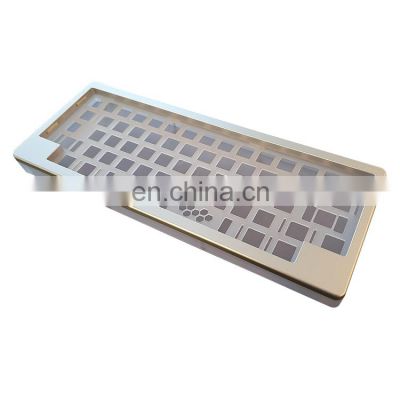 CNC machining frosted PC bottom aluminum polycarbonate brass plate mirror polish brass custom mechanical keyboard