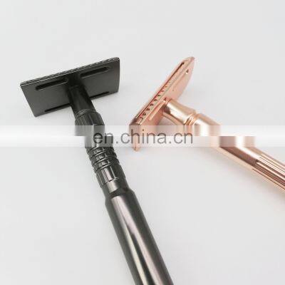 Professional barber razor Women Reusable rose gold Metal Shaving Safety Razor