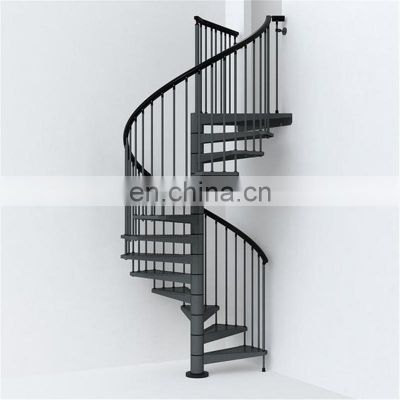 Custom spiral stainless steel handrail railing staircase design