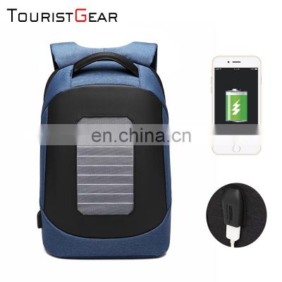 business solar panel backpack  laptop backpack with usb multi-functional business backpack for men
