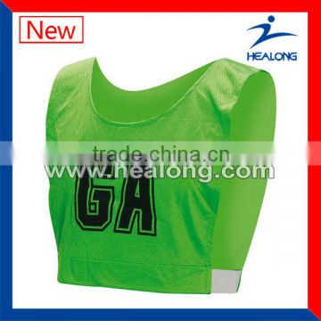 new designs netball bibs with high quality