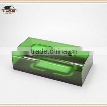 green transparent tissue box covers