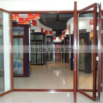 aluminum accordion folding doors with internal shutter and blinds
