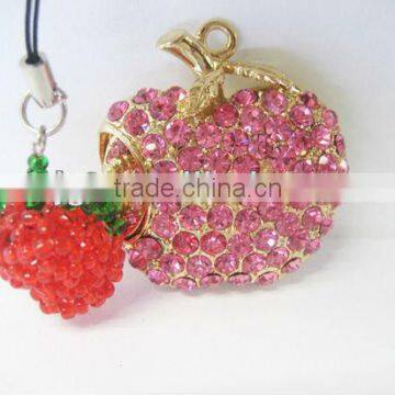 Top Sale Jewellery Apple Shape USB, Cute USB For Sale with Keychain