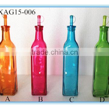 Clear or decorative square olive oil glass bottle for chicken