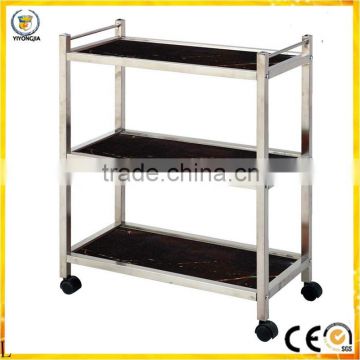 three layer hotel air restaurant and public place hand pushed hot pot car stainless steel trolley