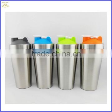 2016 New Design Stainless Steel Shaker Sport Cup Protein Powder Shaker
