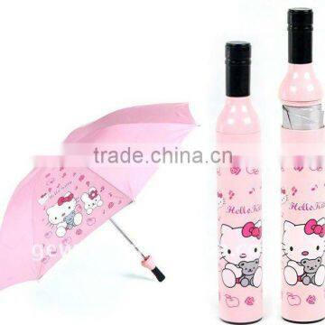 3 fold hello kitty fashion bottle umbrella