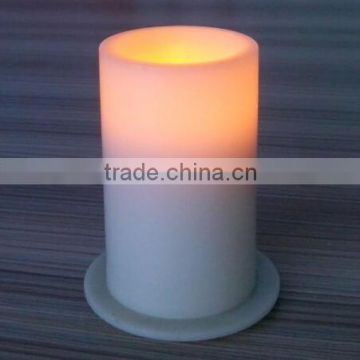 Flameless yellow flickering 2AA battery operation small led scented wax candles for glass holder