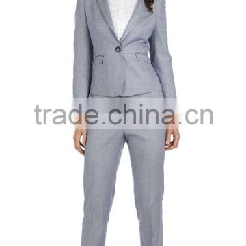 2014 Top Quality 100% wool Classic Light Grey office suits for women