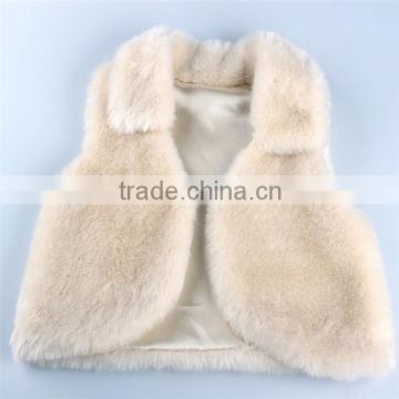 Sya hot sale new deisign fashion fake beige fur vest