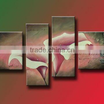 ROYI ART 4 Panels Modern Abstract Flower Oil Painting Wall art for decoration