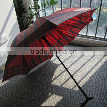 High quality red and black straight mental stick umbrella