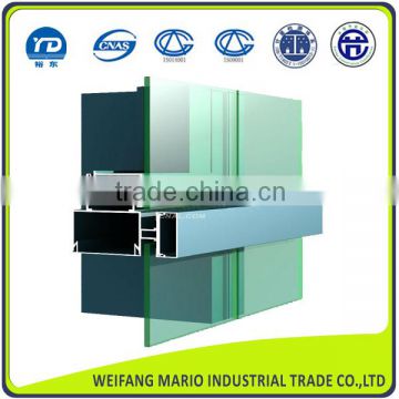 6063 aluminium extrusion profile of curtain wall glass wall
