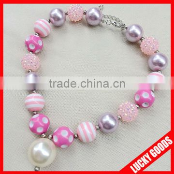little girl present big pearl funky chunky necklace wholesale