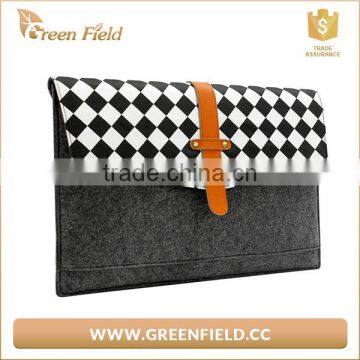 felt clutch bag,wool fabric clutch bag with leather strap