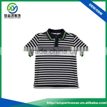 Hight Quality Kids Sublimation Polo T-shirt , Stripe Pattern Sport T shirt