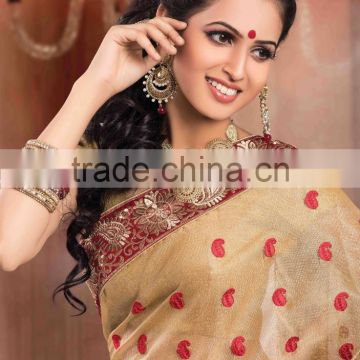 Embellished Chanderi Latest design Designer Soft Silk Sarees Collections