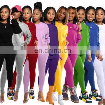 Women Casual Outfits lounge Wear Custom Print Basic T shirt Pants Two Piece Set
