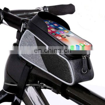 waterproof bike frame bag Pouch bike front tube bicycle bag with Touch Screen Phone case