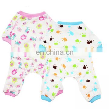 Super soft cotton fleece pattern print overall small dog clothes pajamas