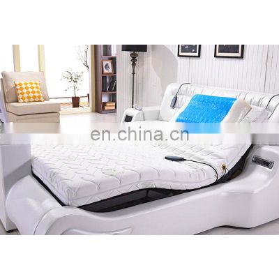 Luxury smart bed with robot speaker spa bedroom furniture leather bed end TV and latex split mattress bed frame
