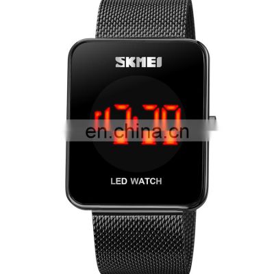 New arrival LED touch screen digital wristwatch Skmei 1900 mesh strap 50meter waterproof top quality men watch