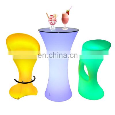 garden furniture light up patio table rgb plastic wine hotel chair rechargeable led high table bar stools