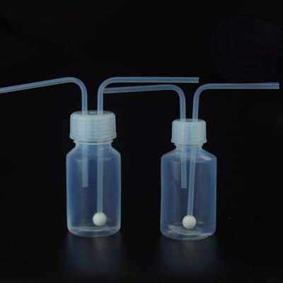 1/4 inch tubing connected PFA gas washing bottle perfluoroalkoxy alkanes absorbent bottle
