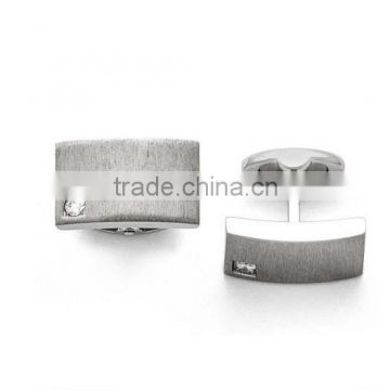 Stainless Steel Polished And Brushed Cz Cuff Links, High Quality Brushed Cufflinks For Men
