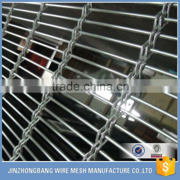 Architectural decorative stainless steel elongated mesh facade woven wire fabric for building