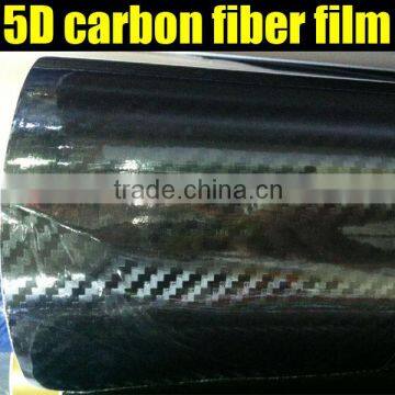 TXD Highest quality glossy black 5d carbon vinyl film with air free bubbles 1.52*20m/Roll