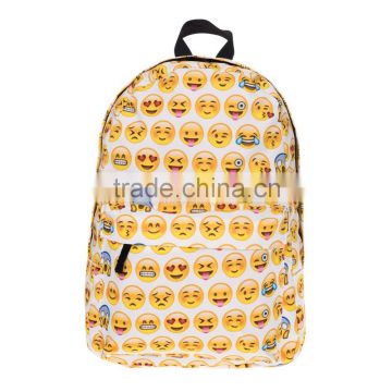 Taobao Top Selling High Quality Polyester Custom Emoji Backpack Bag