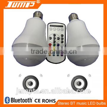 Left and right channels synchronous control by remote color changing bulbs stereo speaker led light