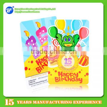 New design printing plastic free birthday cards