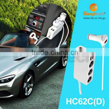 Alibaba three car cigarette with 4 usb port car charger cellphone accessories