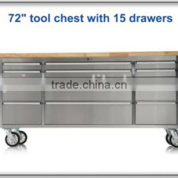 72 inch stainless steel 15 drawers tool chest storage cabinet