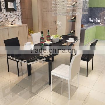 L808B Extendable Glass Table European Style Dining Room Set