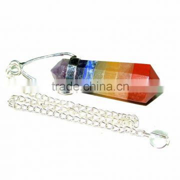7 Chakra Bonded Vogel Double Point Healing Pendulum : Wholesale Chakra Bonded Pendulum