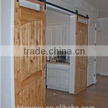 Antique style sliding wooden door hardware/flat track system